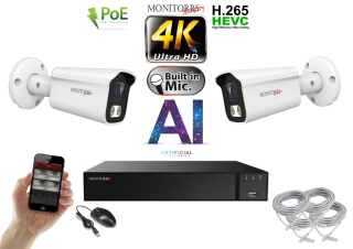 Monitorrs Security 4K IP 2 kamerový set 8 Mpix WTube (6378K2)